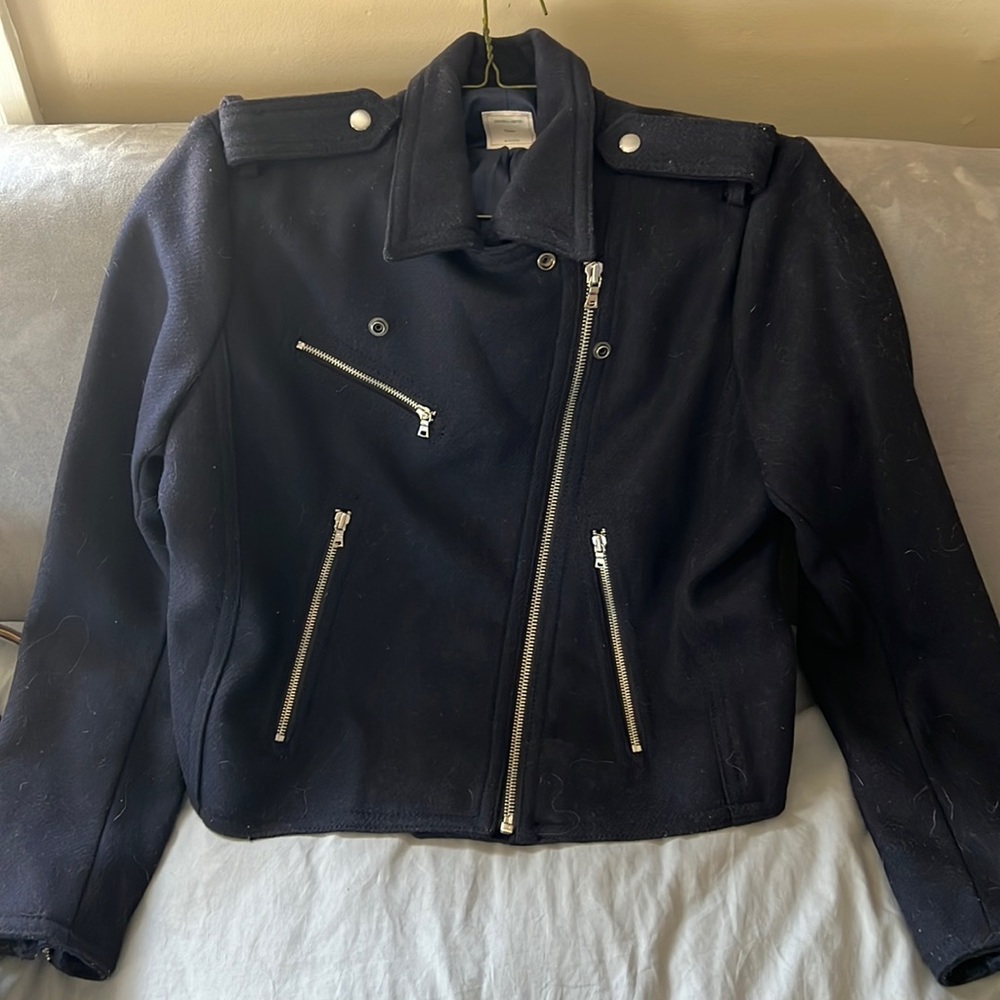 Vintage Gap/ Dark Blue Wool Moto-Jacket
